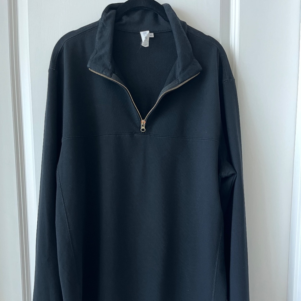 Men’s Black Half-Zip Pullover – Size XL – Stretch & Moisture-Wicking